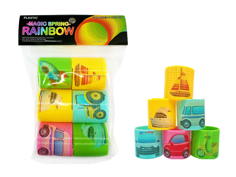 6PCS Transportation Vehicle Rainbow Circle