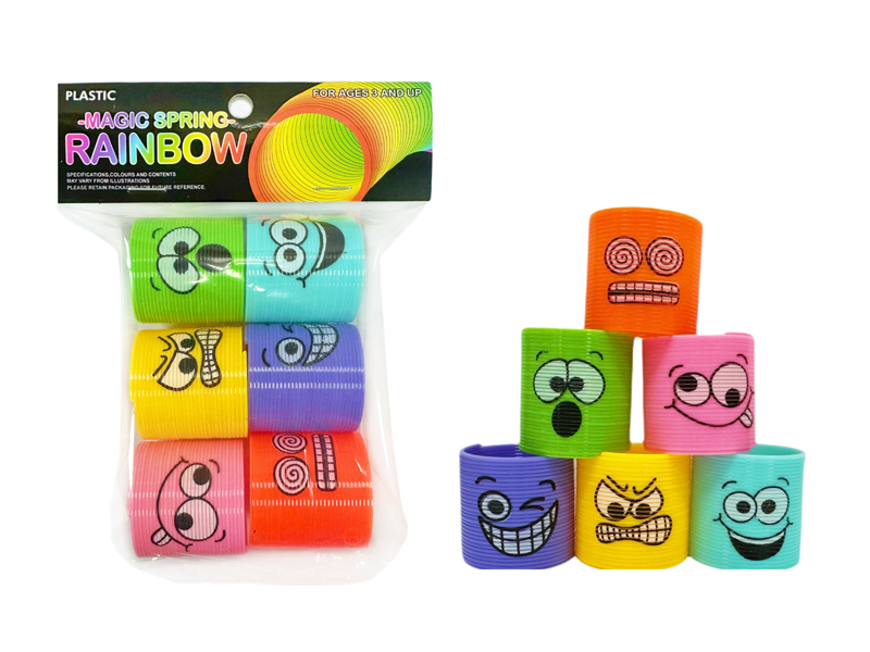 6PCS Strange Face Rainbow Circle