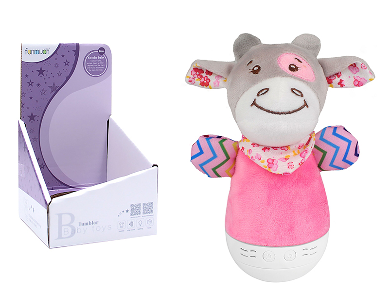 Tumbler Night Light Baby Toy - Pink Cattle