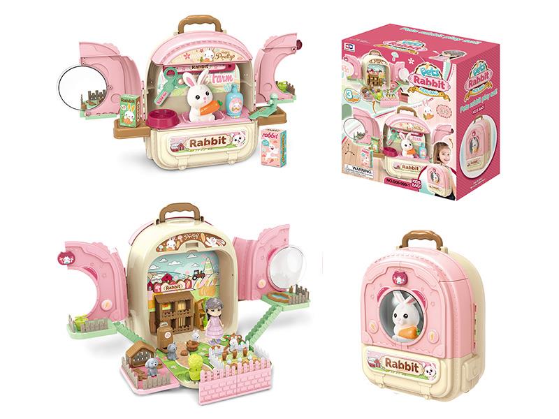 3 In 1 Pet Rabbit Play Set Backpack