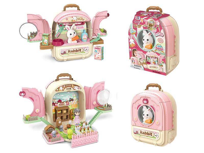 3 In 1 Pet Rabbit Play Set Backpack