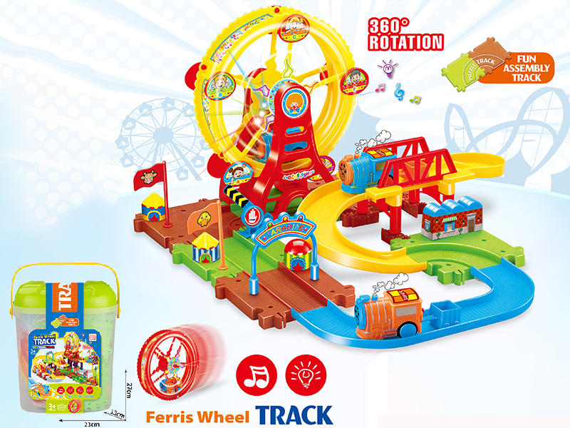 Ferris Wheel B/O Train Track Building Blocks With Lights And Music  43PCS
