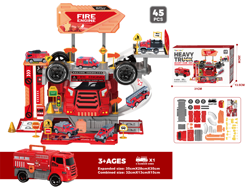 46PCS Storage Alloy Fire Parking Lot