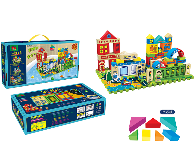 Color Printing EVA City Building Blocks 108PCS