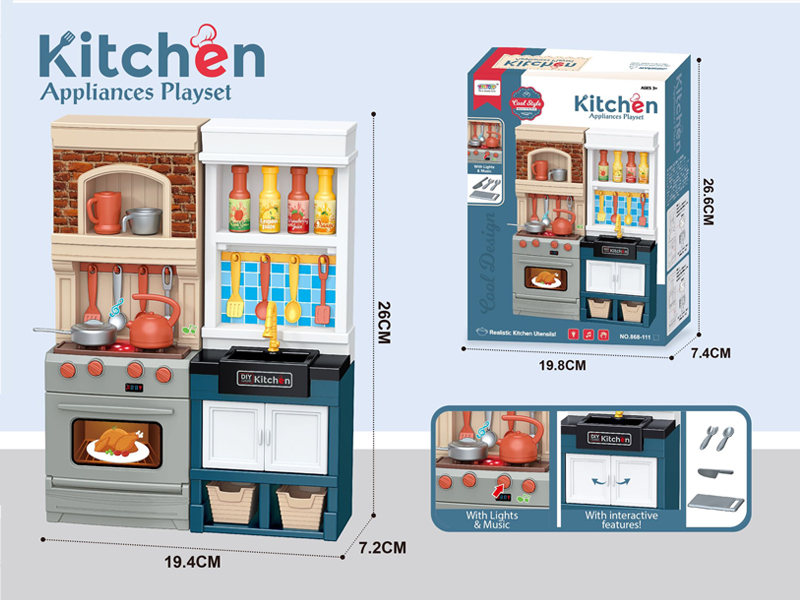 Simulated Kitchen Set With Light And Music