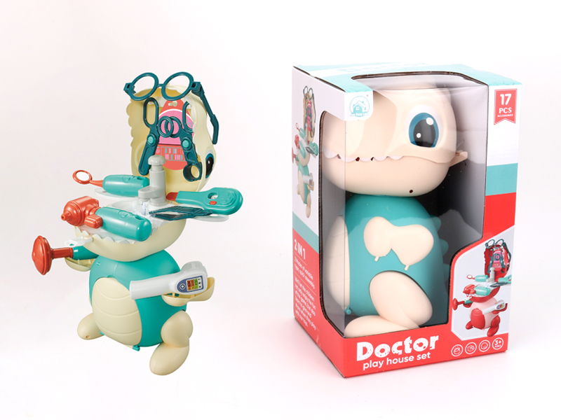 17PCS Dinosaur Medical Equipment Storage（Light Green）