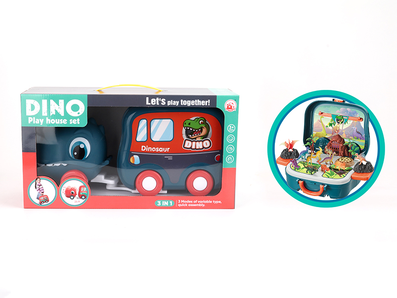 24PCS Dinosaur Set Storage Trailer