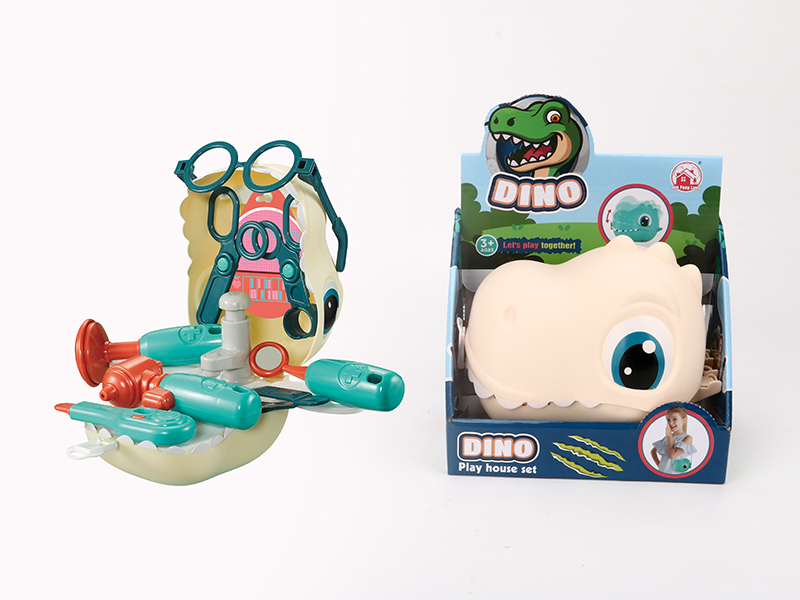 18PCS Medical Equipment Storage Dinosaur Backpack（Rice White）