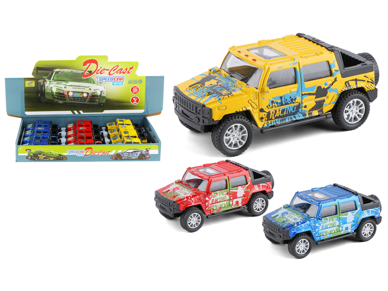 1:36 Pull Back Alloy Hummer H2 Model 12PCS