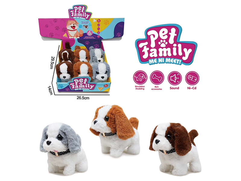 B/O Plush Walking Dog 6PCS