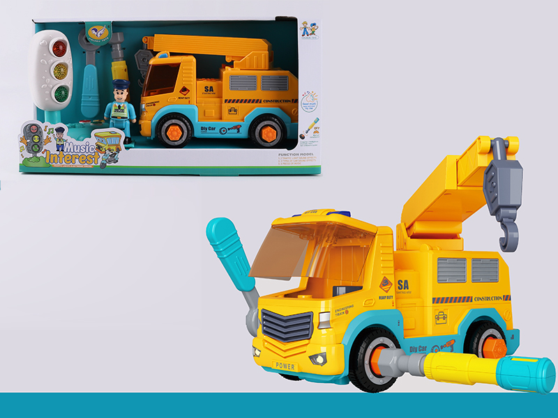 Traffic Lights + Manual Disassembly And Assembly Music Pull-Back Crane