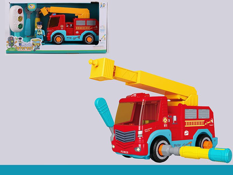 Traffic Lights + Manual Disassembly And Assembly Music Pull-Back garbage truck