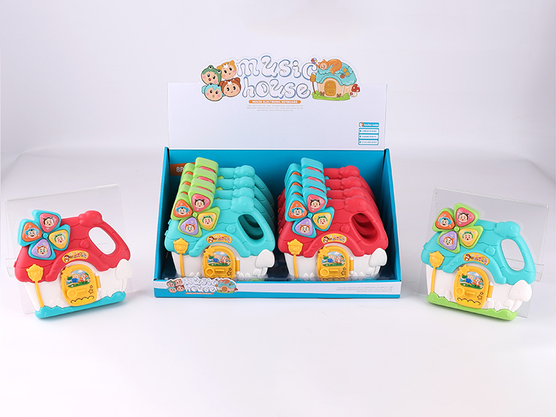 Music House Shape Electronic Organ (Red/Blue 2 Colors Mixed)8pcs