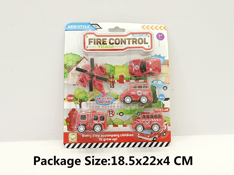 5PCS Pull Back Fire Truck/Aircraft