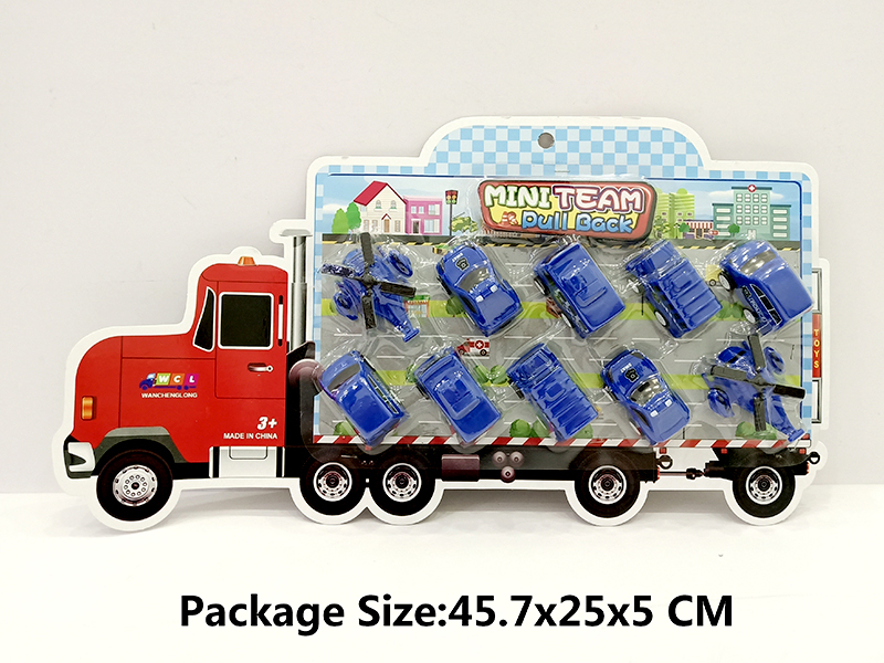 10PCS Pull Back Police Vehicle/Aircraft