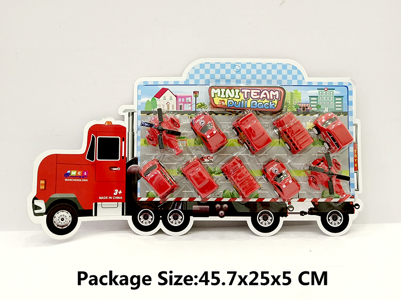 10PCS Pull Back Fire Truck/Aircraft