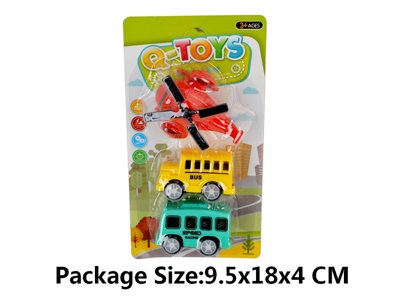 3PCS Pull Back Vehicle/Aircraft