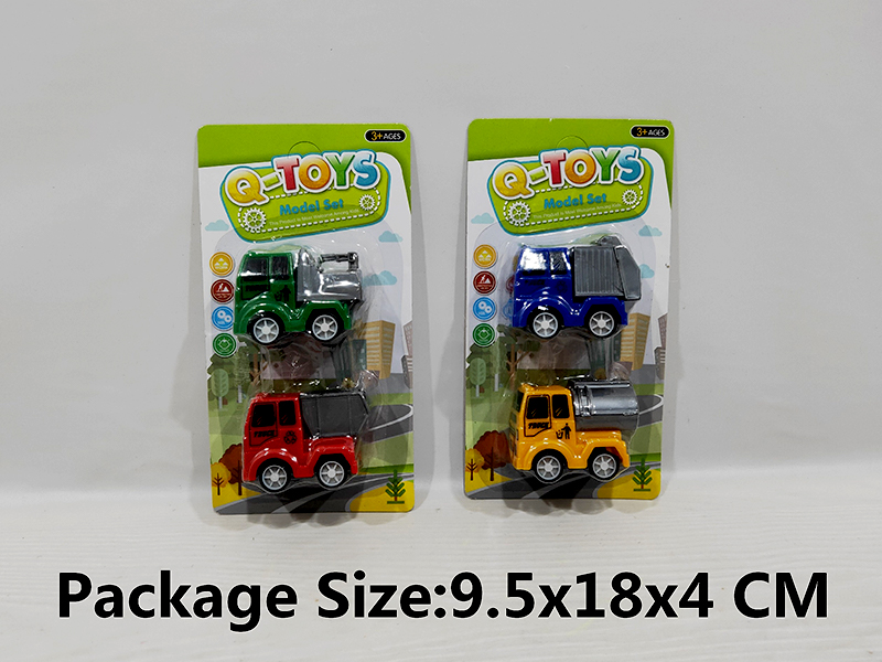 2PCS Pull Back Sanitation Truck
