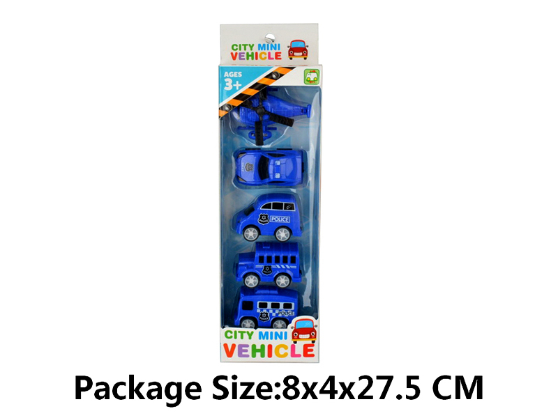 5PCS Pull Back Police Car/Aircraft