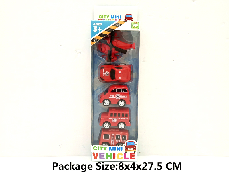 5PCS Pull Back Fire Engine/Aircraft