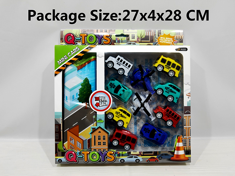 10PCS Pull Back City Car/Aircraft+Map Set