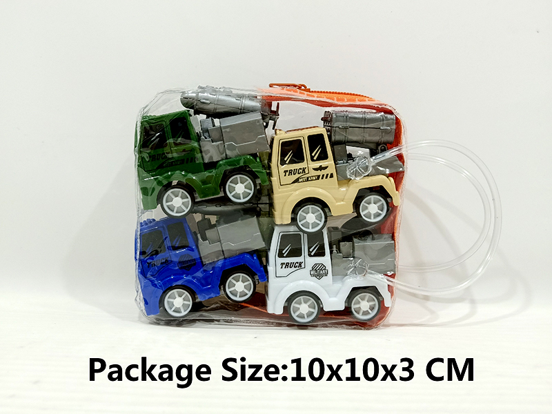 4PCS Pull Back Military Vehicle