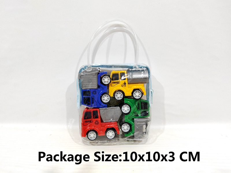 4PCS Pull Back Sanitation Truck
