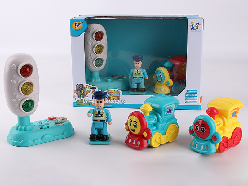 Music Traffic Light + Friction Train + Action Figure