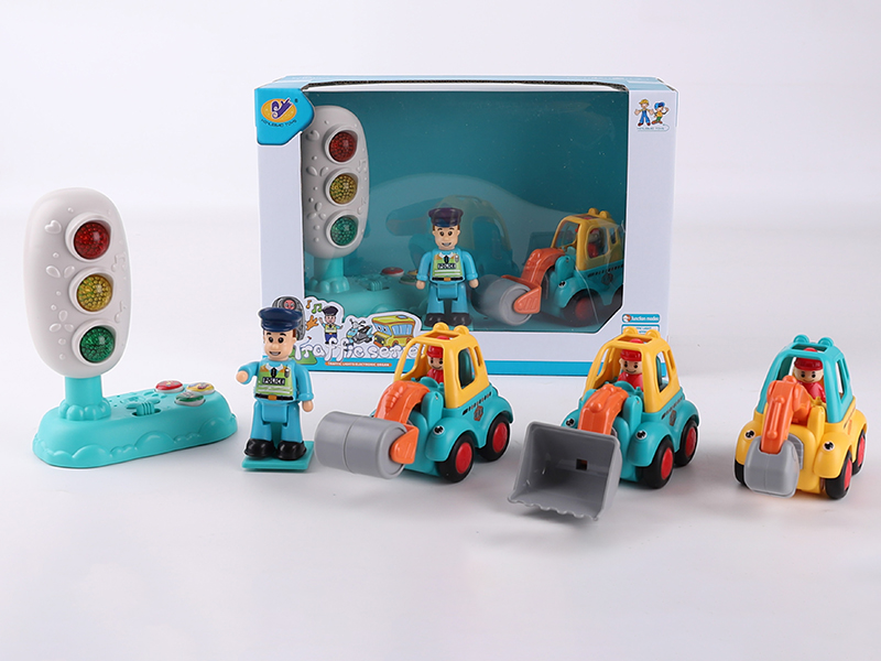 Music Traffic Light + Friction Engineering Truck + Action Figure