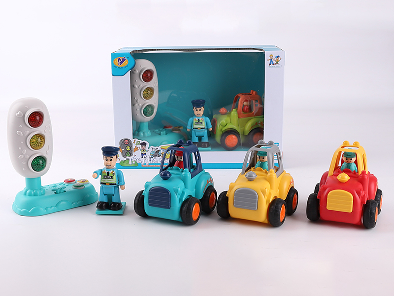 Music Traffic Light + Friction Farm Tractor + Action Figure