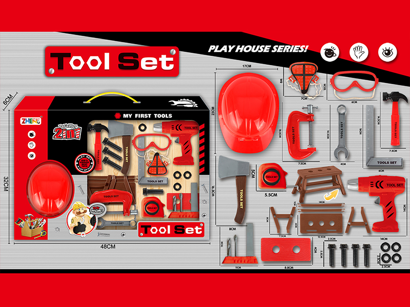 Tool Set With Friction Drill(Red)
