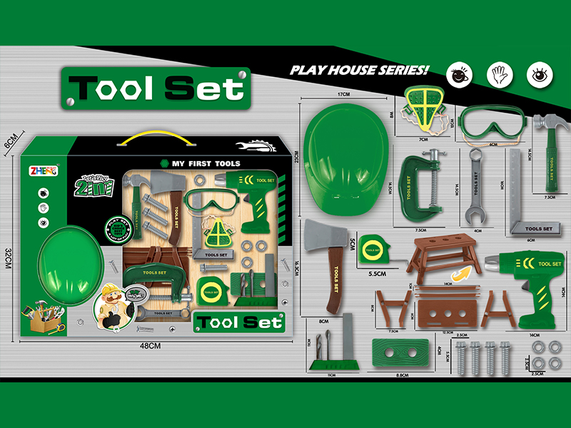 Tool Set With Friction Drill(Green)