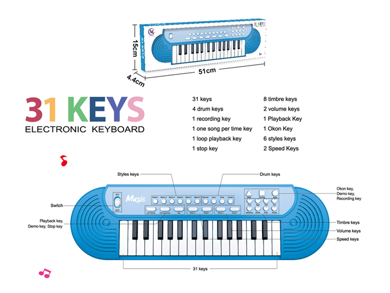 31 Key Multifunctional Electronic Keyboard