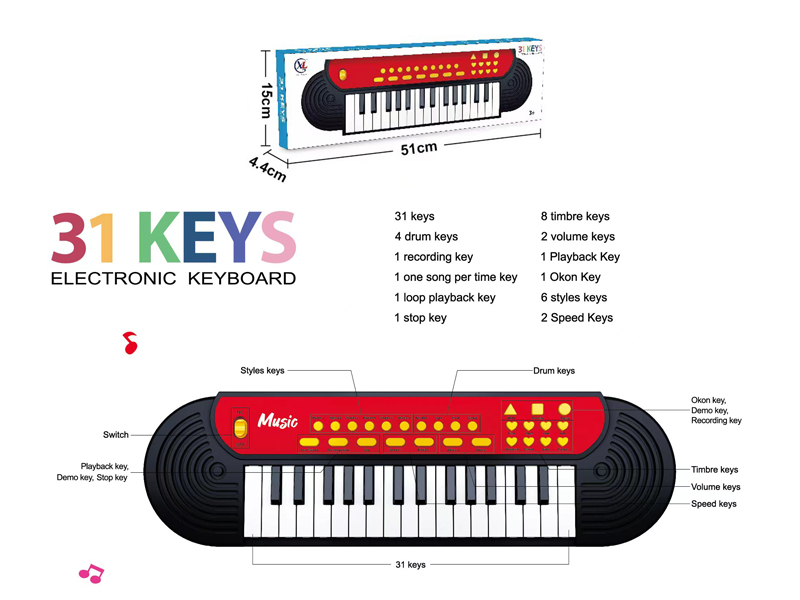 31 Key Multifunctional Electronic Keyboard