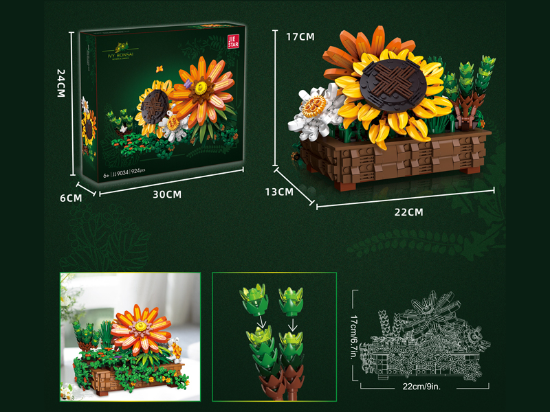 924Pcs Ivy Potted Building Blocks