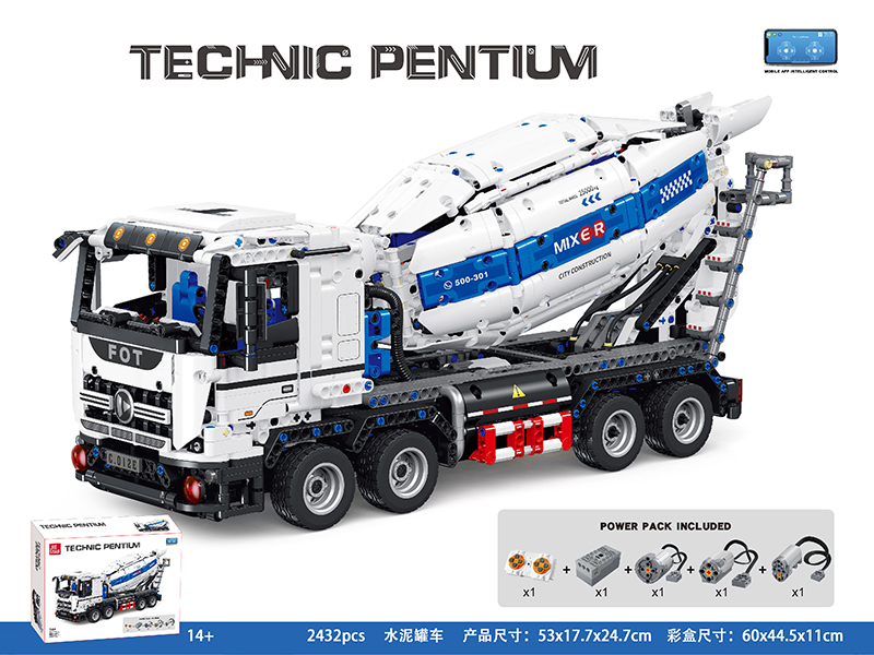 3432PCS Cement Tank Truck Building Blocks