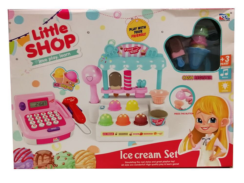 Cash Register Toy With Ice Cream Set