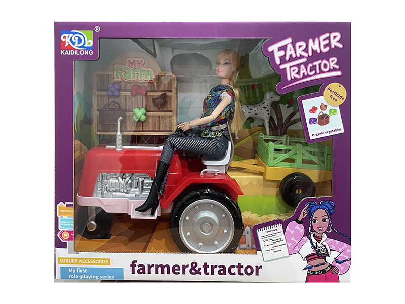 Slide Farm Tractor + Doll