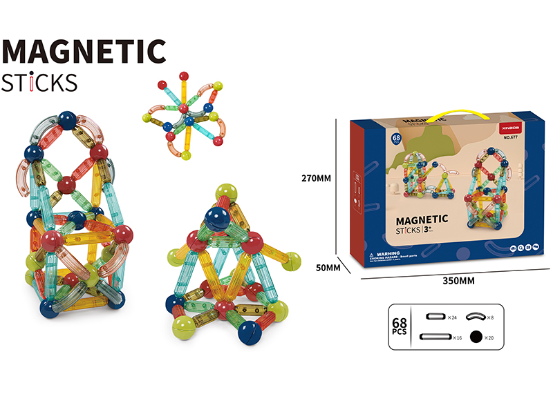 Transparent Magnetic Sticks (Small Size)68pcs