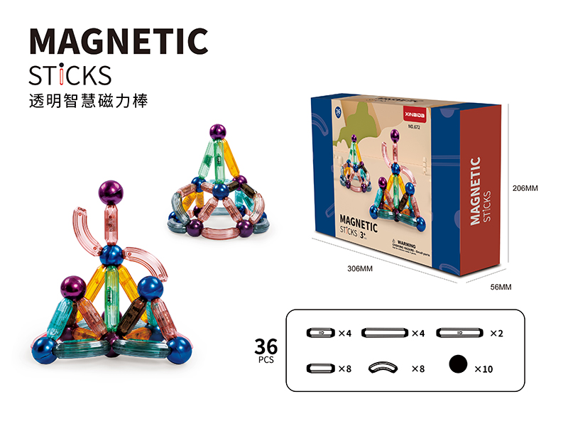 Transparent Magnetic Sticks (Large Size)36pcs