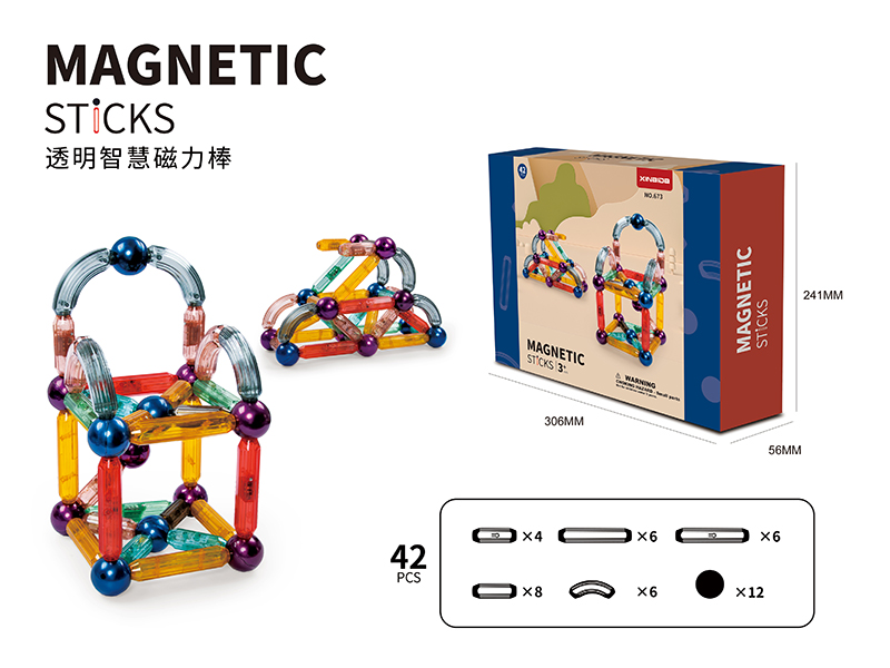 Transparent Magnetic Sticks (Large Size)42pcs