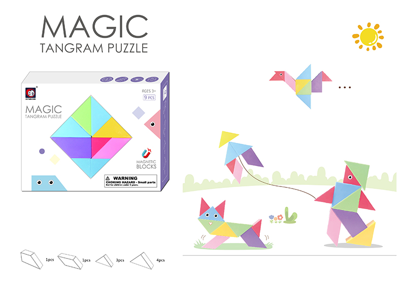 Magnetic Tangram Puzzle 9PCS