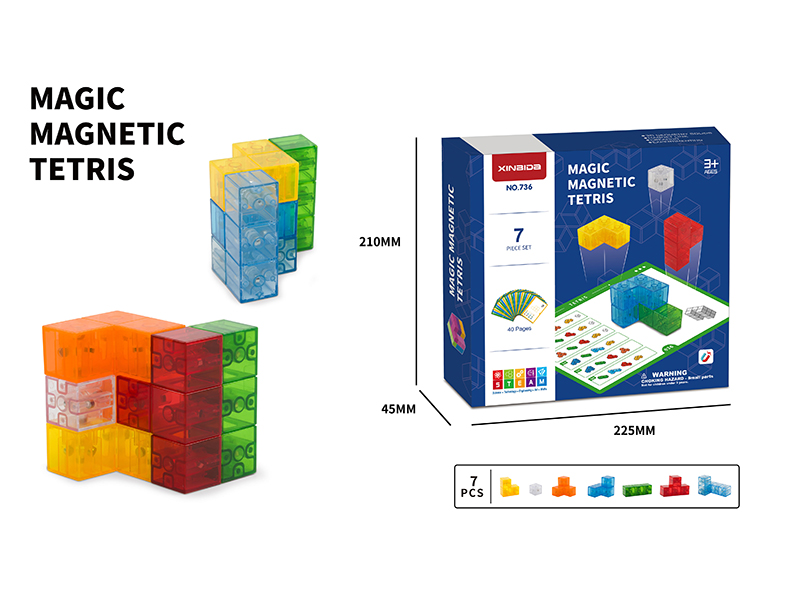 Magic Magnetic Tetris(With Challenge Cards) 7pcs