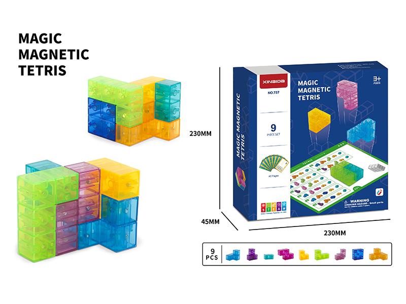 Magic Magnetic Tetris(With Challenge Cards) 9pcs