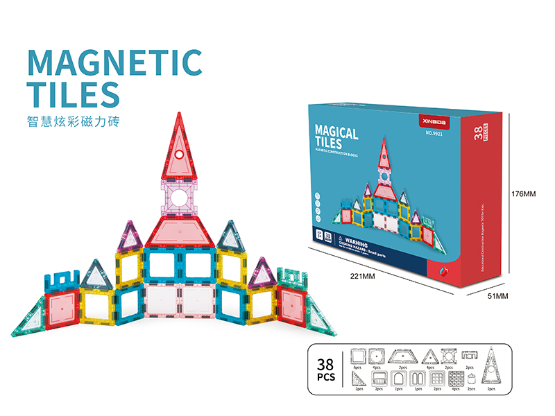 Magnetic Tiles Building Blocks 38pcs