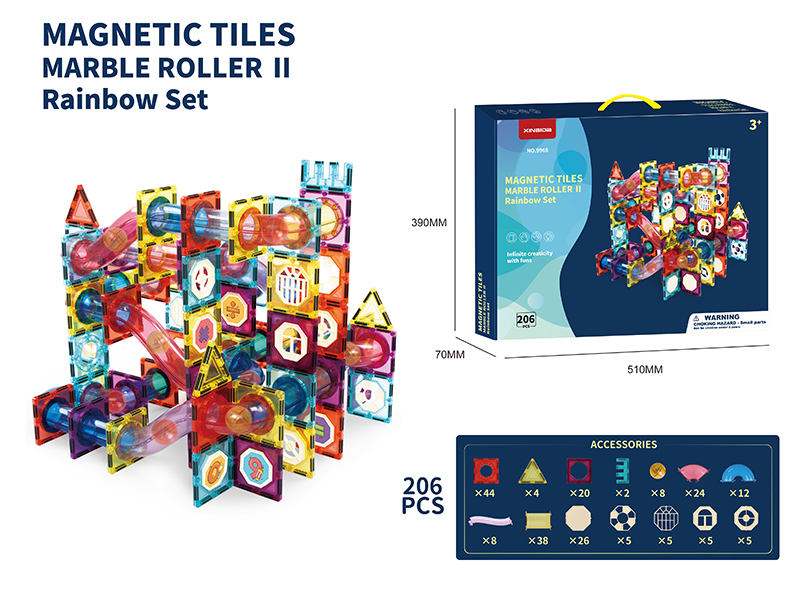 Magnetic Tiles Marble Run Building Blocks 206pcs