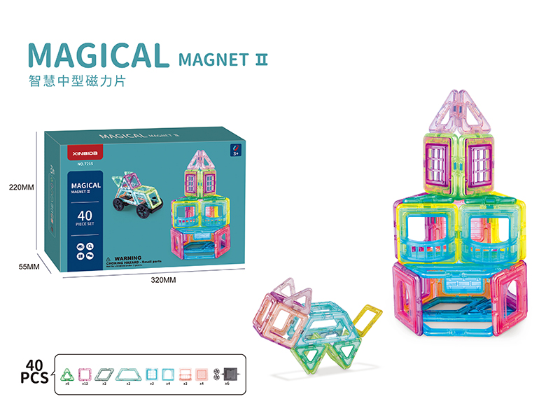 Magnetic Tiles Building Blocks(Medium Size)40PCS