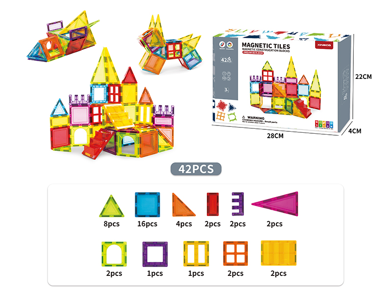Magnetic Tiles Building Blocks(Large Size) 42PCS