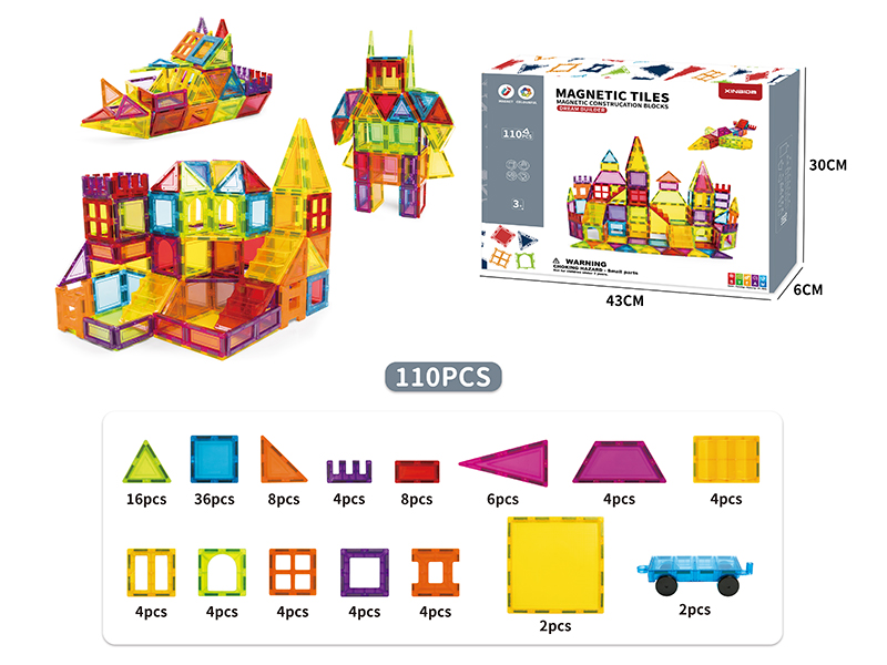 Magnetic Tiles Building Blocks(Large Size) 110PCS