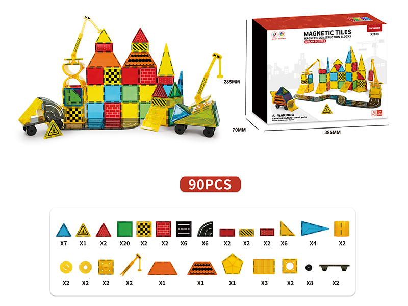 Engineering Large Magnetic Tiles Building Blocks 90PCS